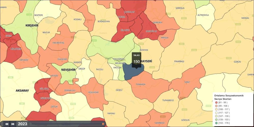Talas, Sosyoekonomik Seviyede En Üstte Yer Alıyor