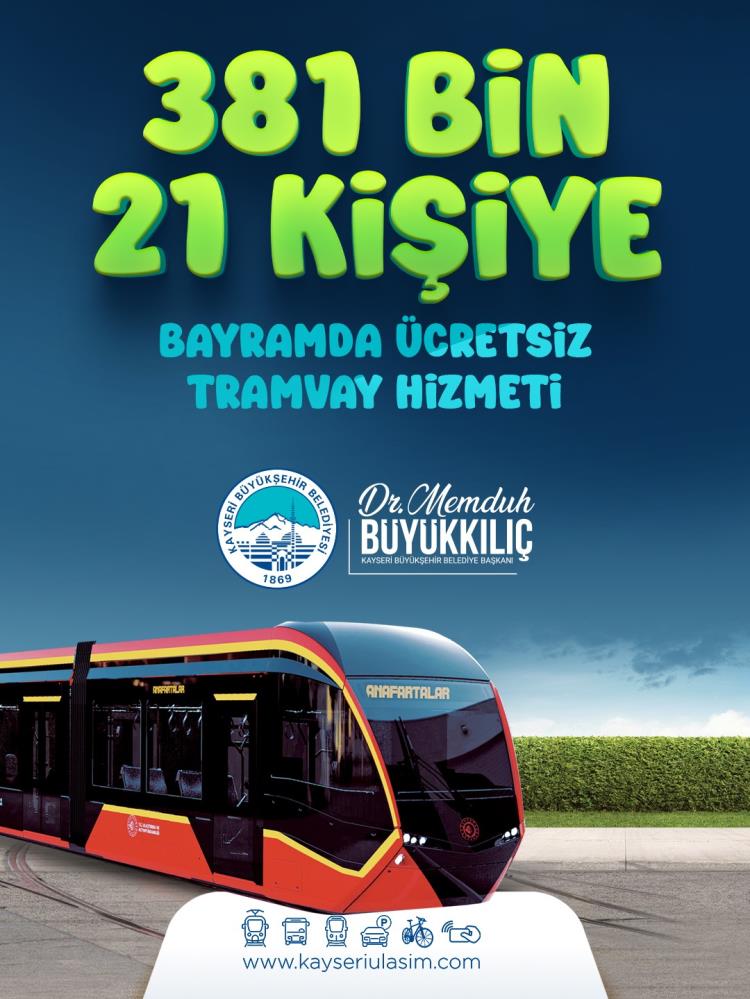 Başkan Büyükkılıç: “Bayramda 381 bin kişiye ücretsiz tramvay sağladık”