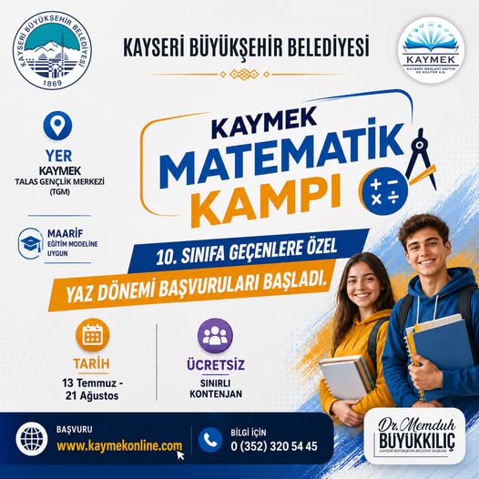 KAYMEK Matematik Kampı’nda Yaz Dönemi Başvuruları Başladı