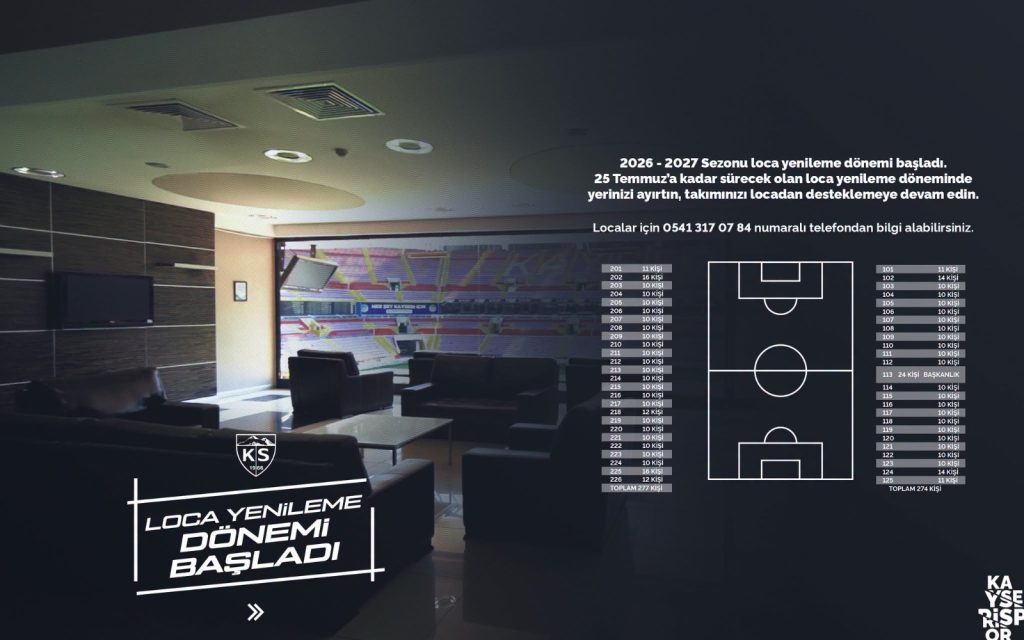 Kayserispor’da loca yenileme dönemi başladı
