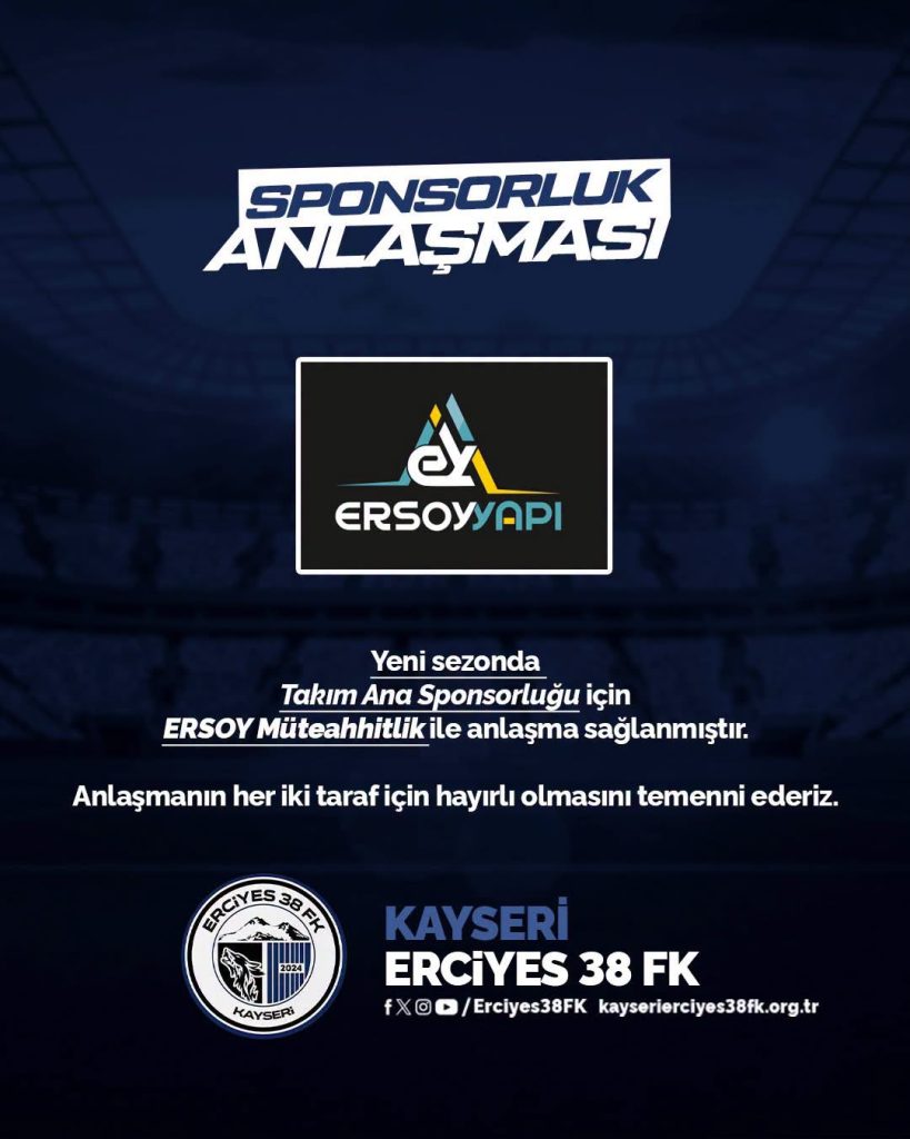 Erciyes 38 FK, ana sponsorluk için Ersoy Yapı ile anlaştı