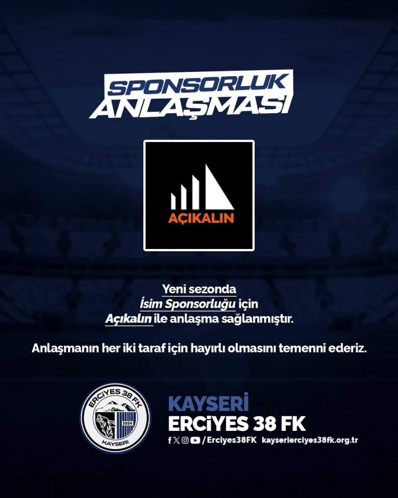 Erciyes 38 FK, isim sponsorluğunda Açıkalın ile anlaştı