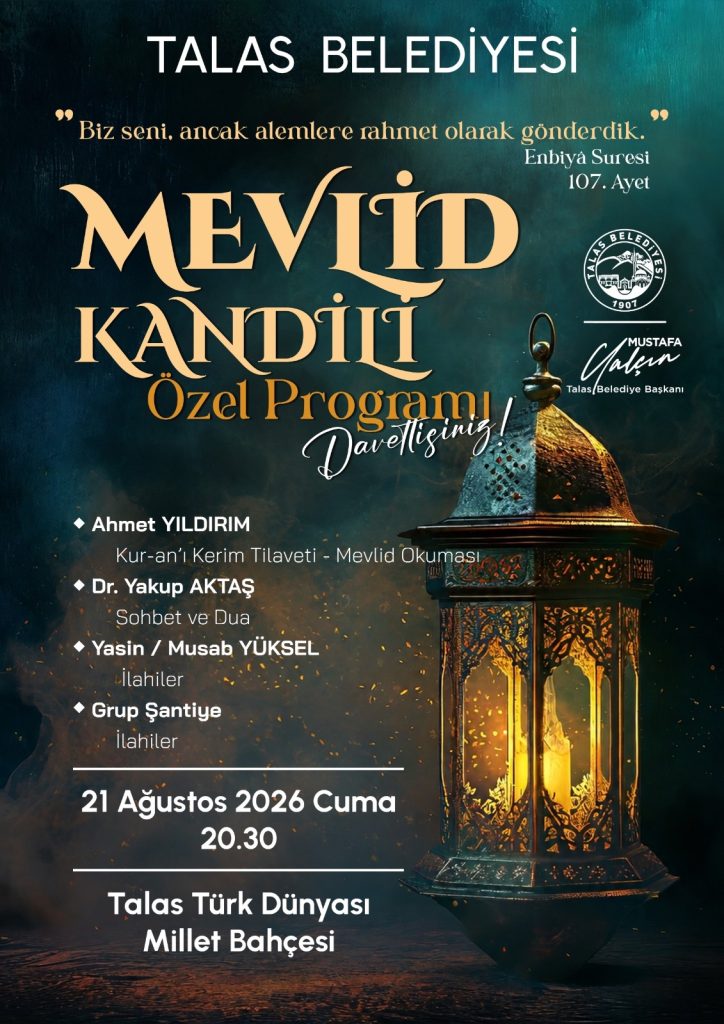 Talas’ta Mevlid Kandili’ne özel program düzenlenecek